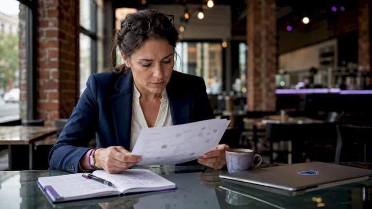 Investigator reviewing crypto transaction records